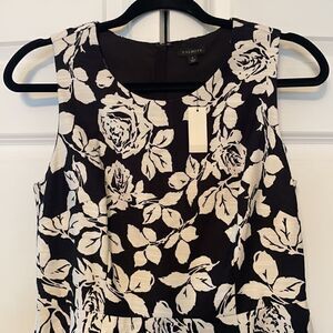 Talbots black and white floral dress size 4